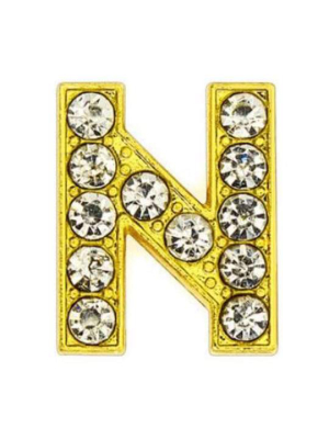 Pave Letter N - Gold Charm