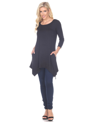 Makayla 3/4 Sleeve Round Neck Tunic Top