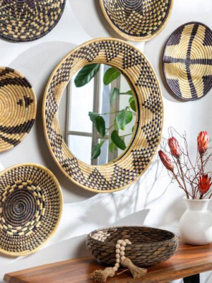 Natural Patterned Woven Mirror