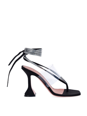 Amina Muaddi Zula Crystal Ankle-wrap Sandals