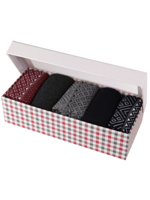 Gainsborough Men's Gift Socks 5-pack - Grey Fairisle