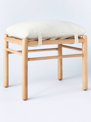 Wooden Upholstered Ottoman With Straps - Threshold™ Designed With Studio Mcgee