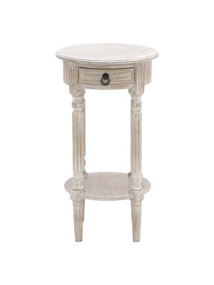 Wood Round Accent Table Taupe - Olivia & May