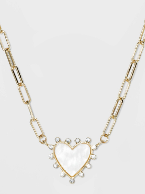 Sugarfix By Baublebar Heart Pendant Necklace - Pearl/gold