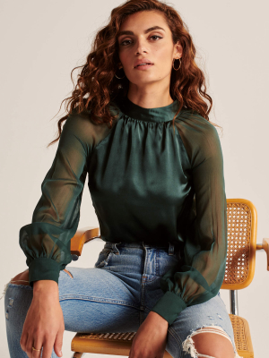 Long-sleeve High-neck Bodysuit