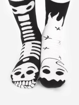 Pals Socks Kids Glow In The Dark Socks- Ghost & Skeleton