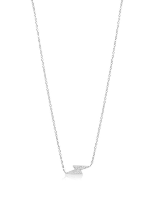 Bolt Diamond Necklace - White Gold