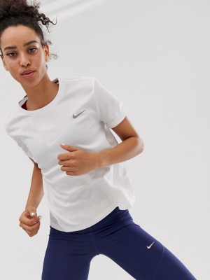 Nike Running Miler T-shirt In White