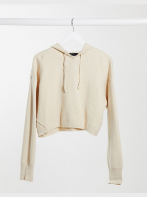 Bershka Knitted Hoodie Co-ord In Vanilla