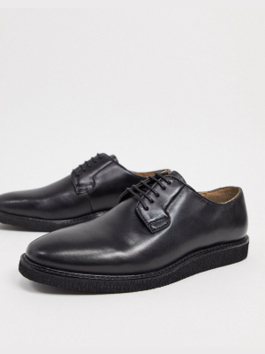 Walk London Del Oxford Lace-up Shoes In Black Leather