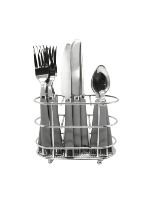 13pc Stainless Steel Everett Silverware Set With Caddy Gray - Room Essentials™
