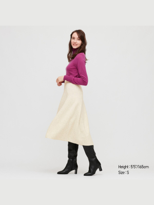 Women Souffle Yarn Flare Skirt