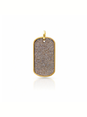 14kt Yellow Gold Champagne Diamond Luxe Nicolai Dog Tag Charm