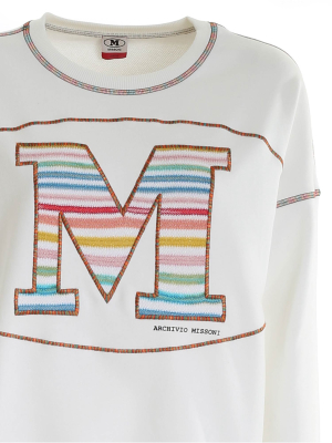 M Missoni Logo Embroidered Round-neck Sweater