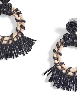 Beaded Round Fringe Earrings