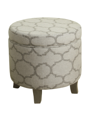 Cole Classics Round Storage Ottoman Flared Wood Leg - Homepop