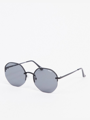 Quay Australia Atomic Hexagonal Sunglasses In Black