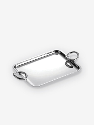 Vertigo Tray Large With Handles In Silver Plate By Christofle