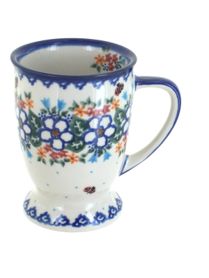 Blue Rose Polish Pottery Scarlett Pedestal Coffee Mug