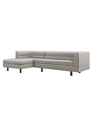 Interlude Home Ornette Left Chaise 2 Piece Sectional - Feather Gray