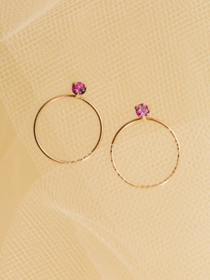 Circle Stone Earrings - Medium