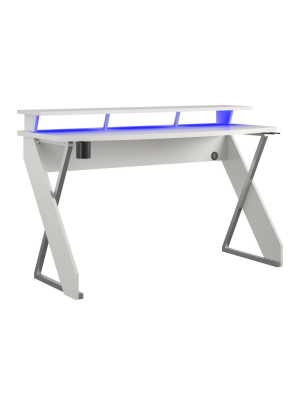 Xtreme Gaming Desk With Riser White - Ntense