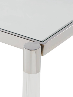 55 Downing Street Stefania 50" Wide Silver And Acrylic Modern Console Table