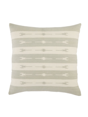 Jaipur Living Vanda Stripes Light Gray/ Cream Down Throw Pillow 22 Inch