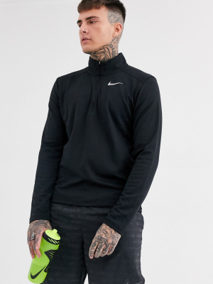 Nike Running Pacer Half Zip Sweat In Black