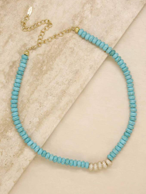 Tulum Turquoise Beaded 18k Gold Plated Necklace