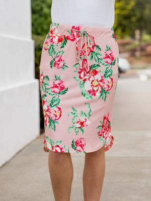 Ava Floral Weekend Skirt | S-3x - Pink