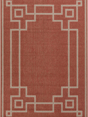 Alfresco Outdoor Rug In Rust & Camel