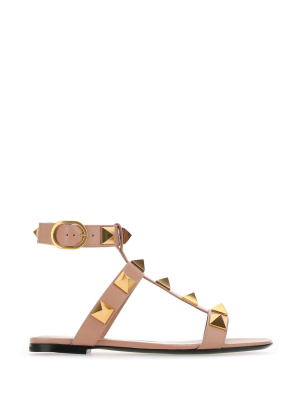 Valentino Garavani Rockstud Ankle-strap Flat Sandals