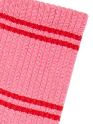 Face Striped Ribbed Cotton-blend Socks