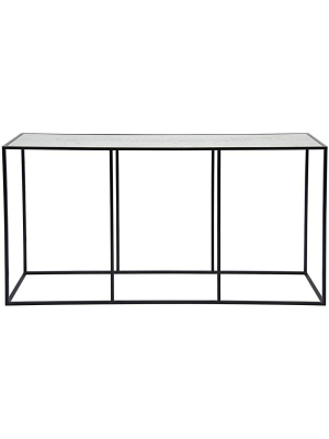 Noir Convention Sofa Table Black Metal/antique Glass