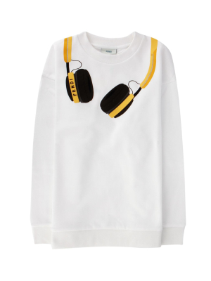 Fendi Kids Trompe L'oeil Headphones Print Sweatshirt