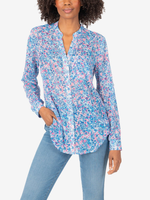 Jasmine Printed Top (potenza Dusty Blue)