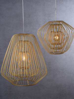 Bamboo & Rattan Layered Pendants