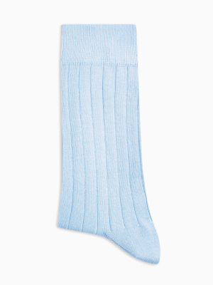 Light Blue Ribbed Socks