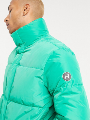 Pull&bear Padded Puffer Jacket In Green