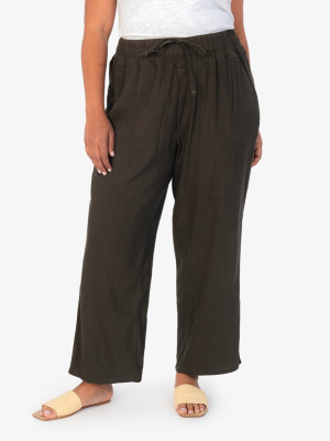 Sandra Drawcord Pant, Plus (dark Olive)