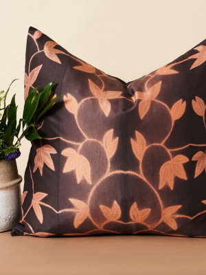 Folio Silk Throw Pillow - Ebony