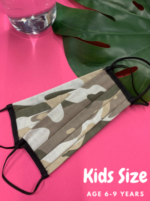 Kids Camouflage Print Face Covering Age 6 - 9 - 2 Pack