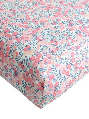 Fitted Sheet Made With Liberty Fabric Wiltshire Pink