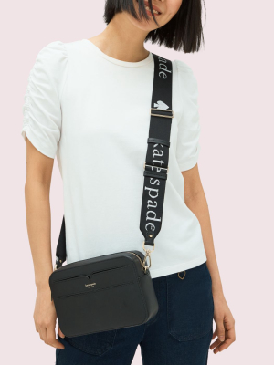 Make It Mine Thick Logo Webbed Crossbody Strap