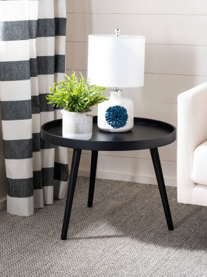 Fritz Round Tray Top Side Table Black - Safavieh