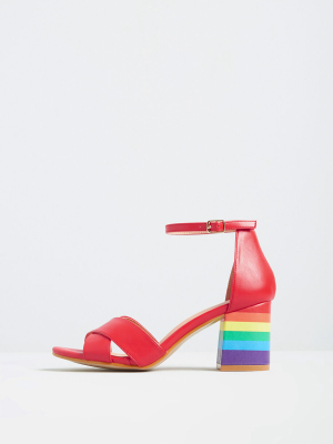 Meeting Rainbow Ankle Strap Heel