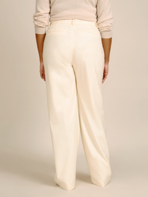 Luxe Wool Twill High Waisted Belted Pant