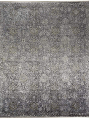 Feizy Sarrant Vintage Space-dyed Rug - Pewter & Stone Gray - Available In 10 Sizes