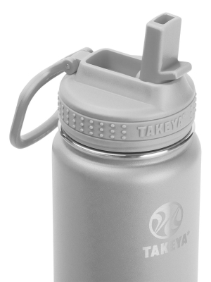 Takeya 22oz Actives Insulated Stainless Steel Water Bottle With Straw Lid - Pebble